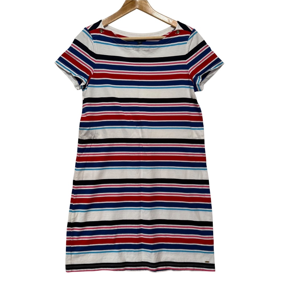 Tommy Hilfiger |‎ Women's Large Striped Boat Neck Short Sleeve T-Shirt Dress